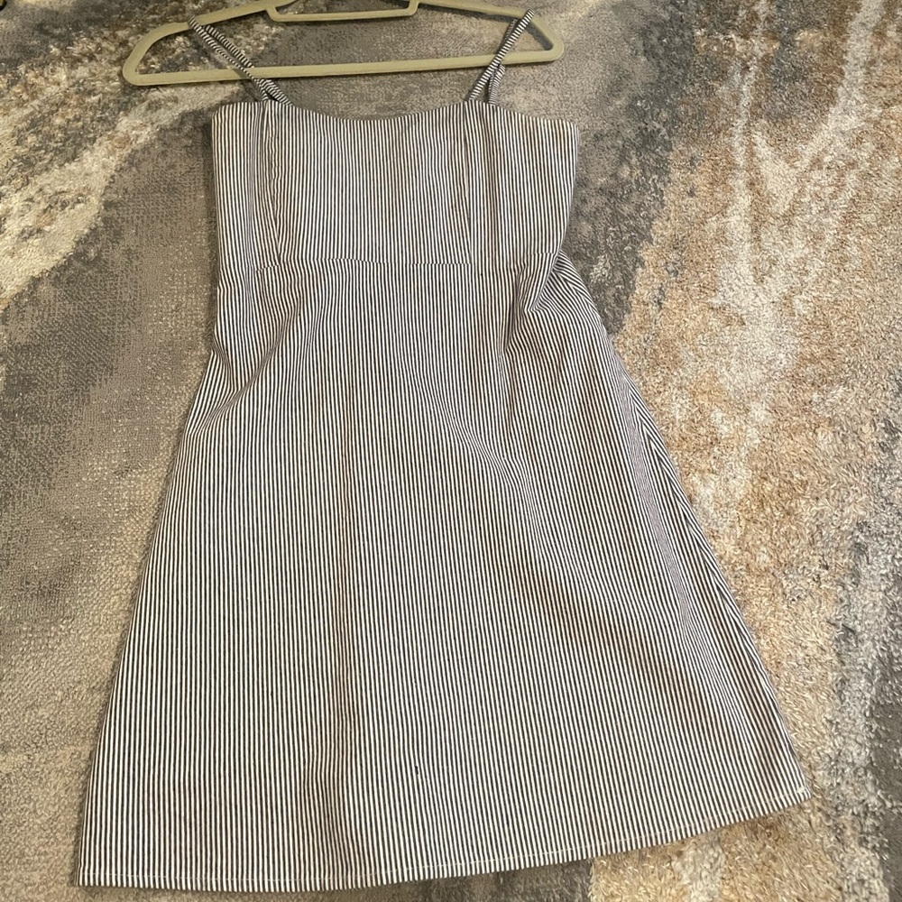 Brandy Melville blue and white striped dress